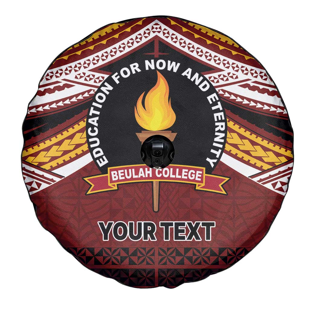 Personalised Tonga Beulah College Spare Tire Cover Polynesian Ngatu Tribal