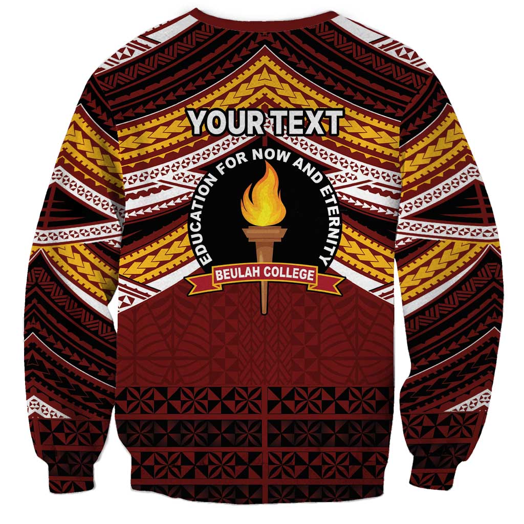 Personalised Tonga Beulah College Sweatshirt Polynesian Ngatu Tribal LT9 - Polynesian Pride
