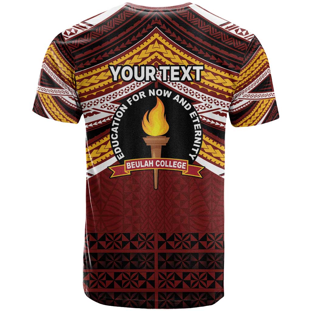 Personalised Tonga Beulah College T Shirt Polynesian Ngatu Tribal