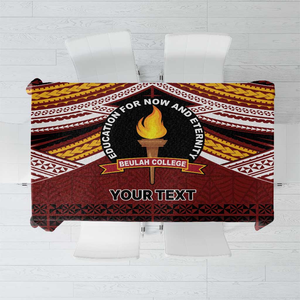 Personalised Tonga Beulah College Tablecloth Polynesian Ngatu Tribal LT9 Red - Polynesian Pride