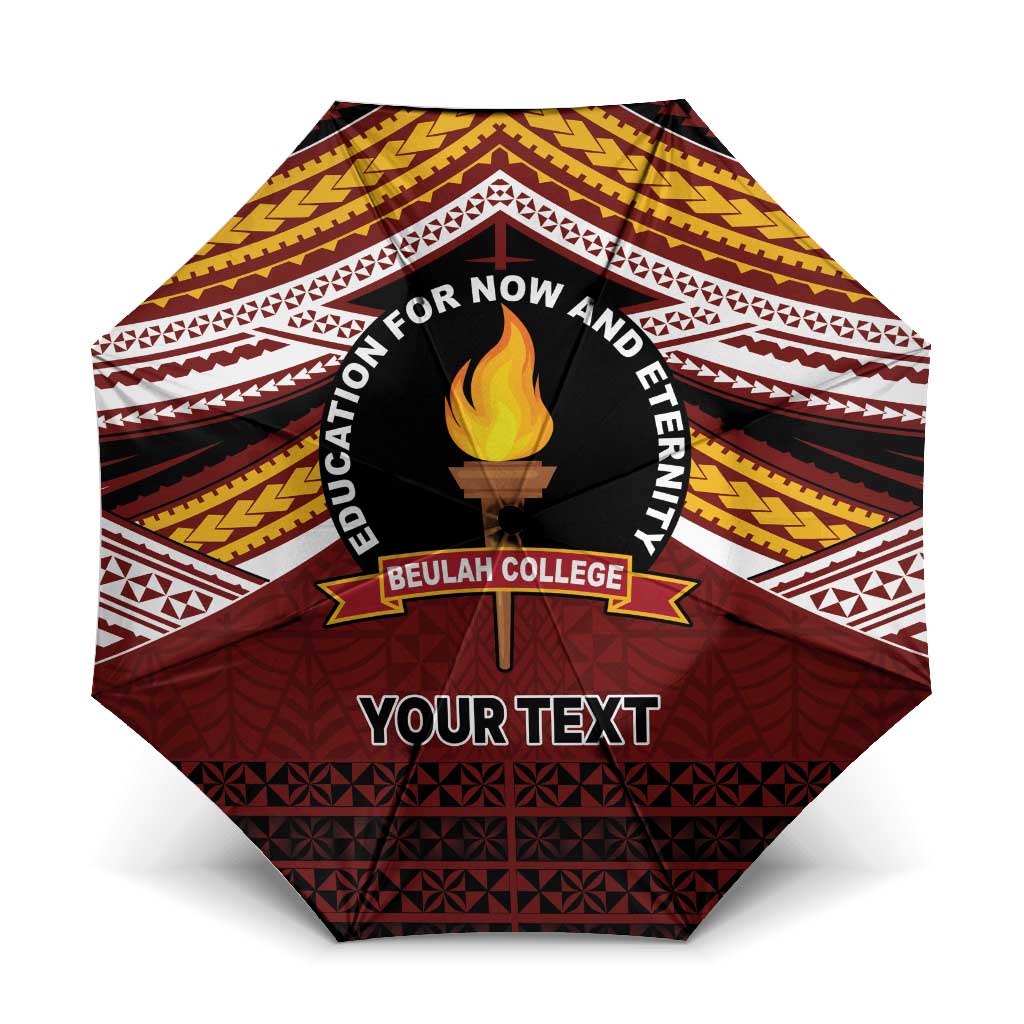 Personalised Tonga Beulah College Umbrella Polynesian Ngatu Tribal LT9 One Size Folded 11.42 inch Opened Diameter 37.4 inch Red - Polynesian Pride