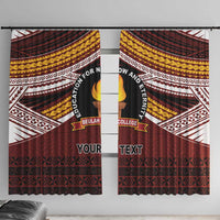 Personalised Tonga Beulah College Window Curtain Polynesian Ngatu Tribal LT9 With Hooks Red - Polynesian Pride