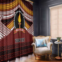 Personalised Tonga Beulah College Window Curtain Polynesian Ngatu Tribal LT9 - Polynesian Pride