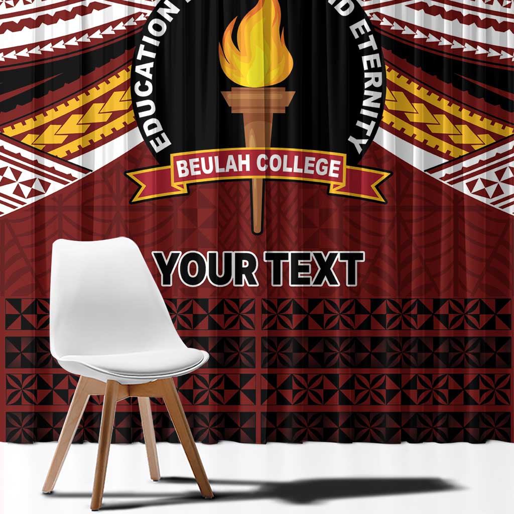 Personalised Tonga Beulah College Window Curtain Polynesian Ngatu Tribal LT9 - Polynesian Pride
