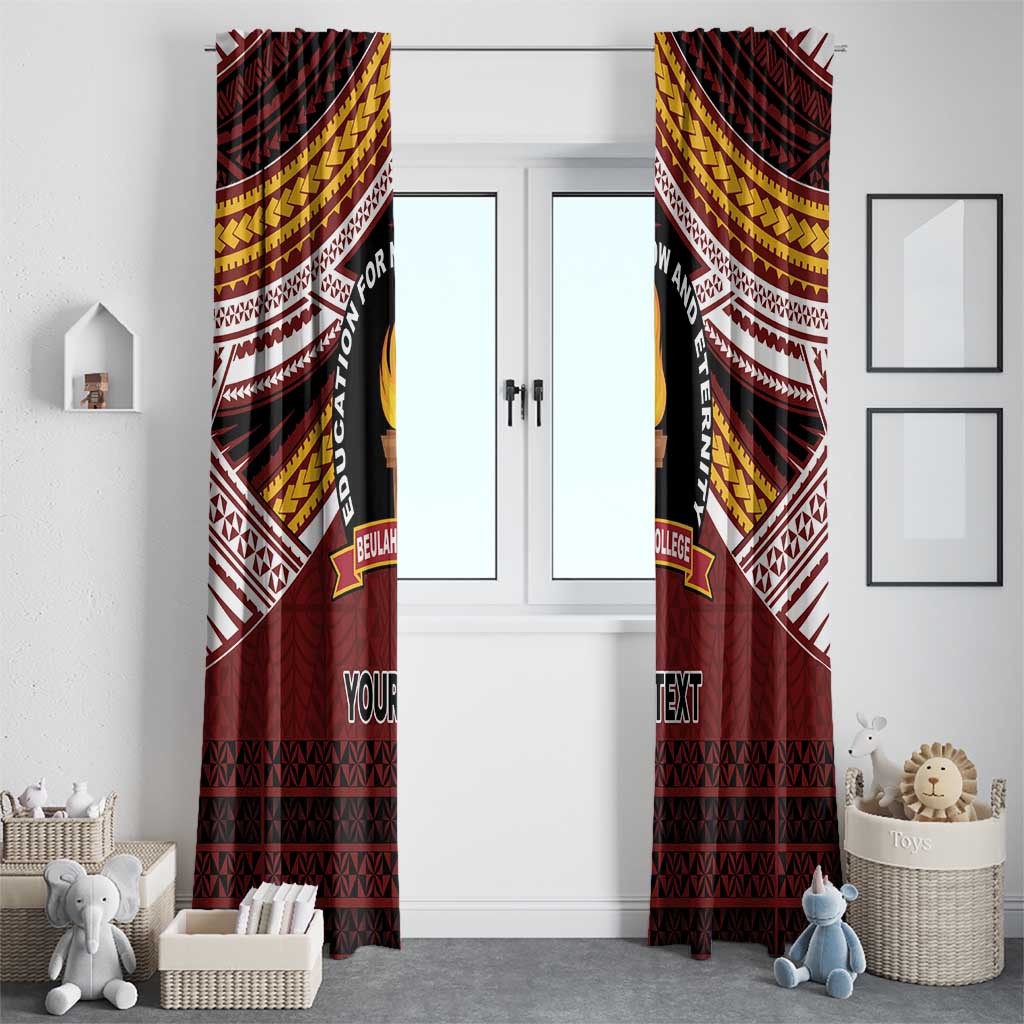 Personalised Tonga Beulah College Window Curtain Polynesian Ngatu Tribal LT9 - Polynesian Pride