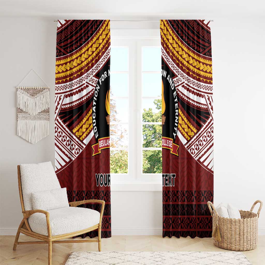 Personalised Tonga Beulah College Window Curtain Polynesian Ngatu Tribal LT9 - Polynesian Pride