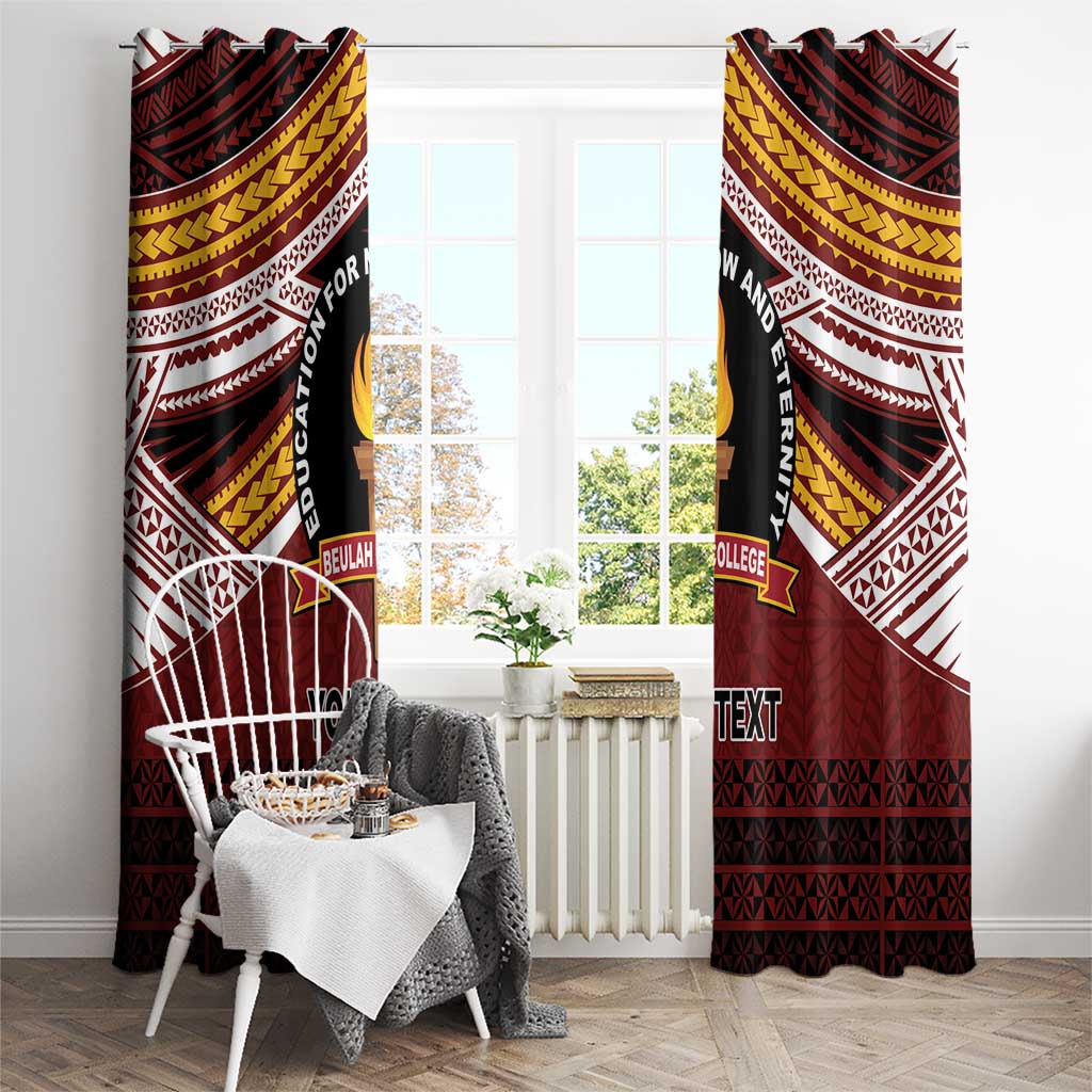 Personalised Tonga Beulah College Window Curtain Polynesian Ngatu Tribal LT9 - Polynesian Pride
