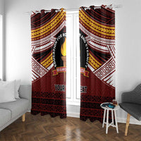 Personalised Tonga Beulah College Window Curtain Polynesian Ngatu Tribal LT9 With Grommets Red - Polynesian Pride