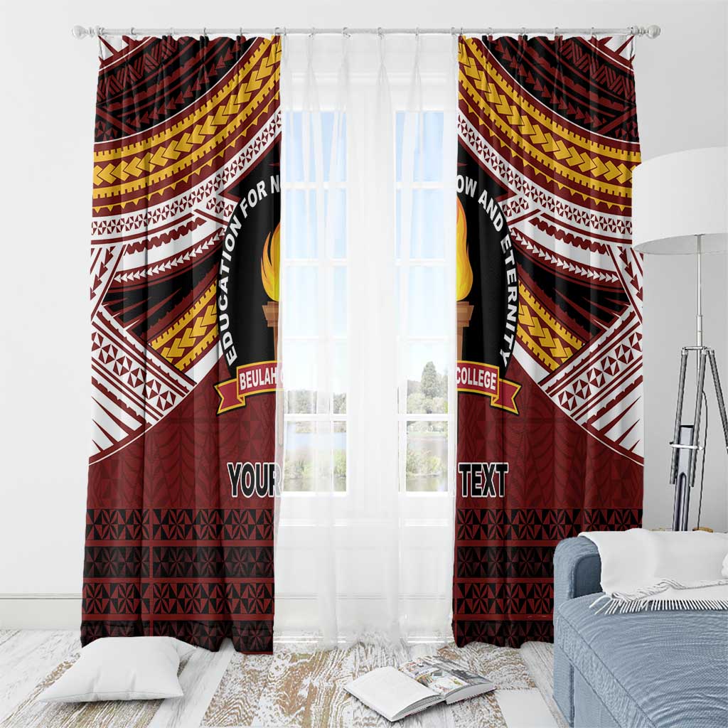 Personalised Tonga Beulah College Window Curtain Polynesian Ngatu Tribal LT9 - Polynesian Pride