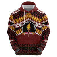 Personalised Tonga Beulah College Zip Hoodie Polynesian Ngatu Tribal