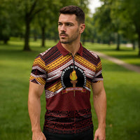 Personalised Tonga Beulah College Zipper Polo Shirt Polynesian Ngatu Tribal LT9 - Polynesian Pride