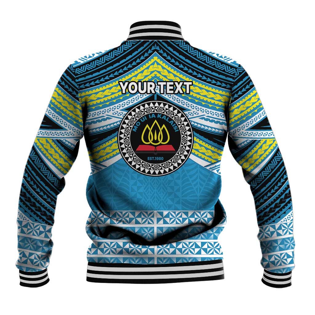 Personalised Tonga Lavengamalie College Baseball Jacket Polynesian Ngatu Tribal LT9 - Polynesian Pride