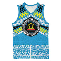 Personalised Tonga Lavengamalie College Basketball Jersey Polynesian Ngatu Tribal LT9 Unisex Blue - Polynesian Pride