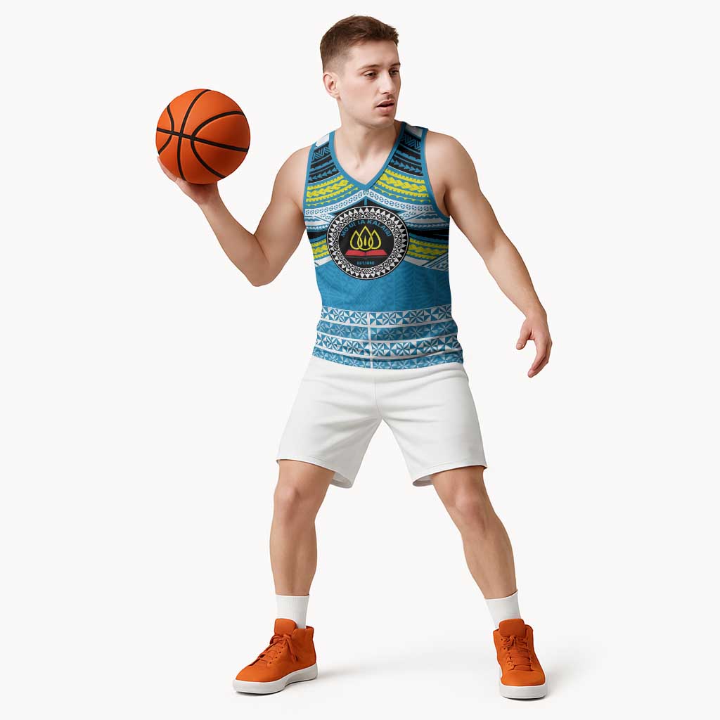 Personalised Tonga Lavengamalie College Basketball Jersey Polynesian Ngatu Tribal LT9 - Polynesian Pride