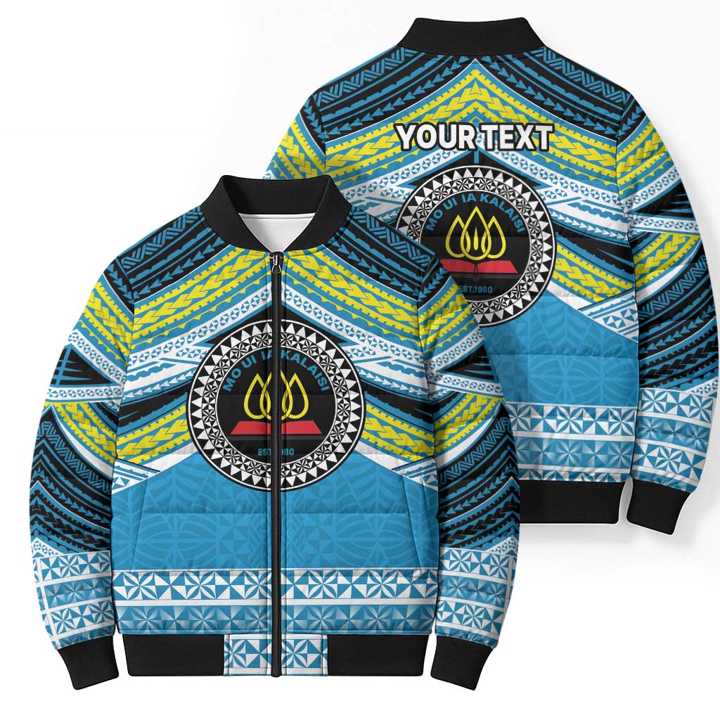 Personalised Tonga Lavengamalie College Bomber Puffer Jacket Polynesian Ngatu Tribal LT9 - Polynesian Pride
