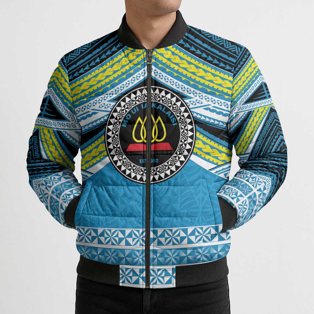 Personalised Tonga Lavengamalie College Bomber Puffer Jacket Polynesian Ngatu Tribal LT9 - Polynesian Pride