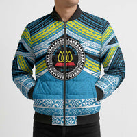 Personalised Tonga Lavengamalie College Bomber Puffer Jacket Polynesian Ngatu Tribal LT9 - Polynesian Pride