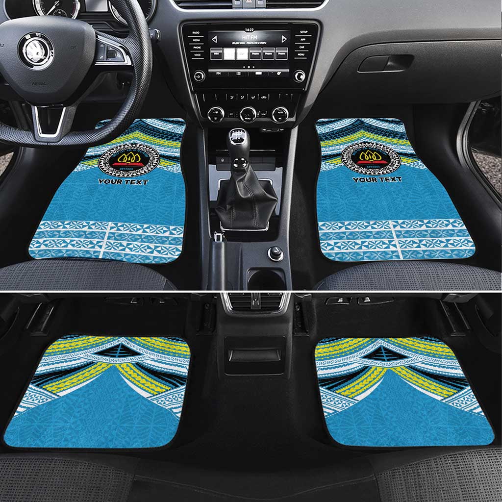 Personalised Tonga Lavengamalie College Car Mats Polynesian Ngatu Tribal LT9 Set 4pcs Blue - Polynesian Pride
