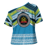 Personalised Tonga Lavengamalie College Cross Shoulder Shirt Polynesian Ngatu Tribal LT9 - Polynesian Pride