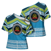 Personalised Tonga Lavengamalie College Cross Shoulder Shirt Polynesian Ngatu Tribal LT9 - Polynesian Pride
