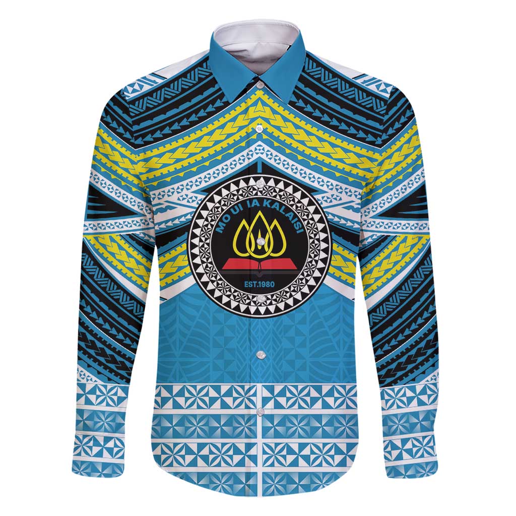 Personalised Tonga Lavengamalie College Family Matching Long Sleeve Bodycon Dress and Hawaiian Shirt Polynesian Ngatu Tribal