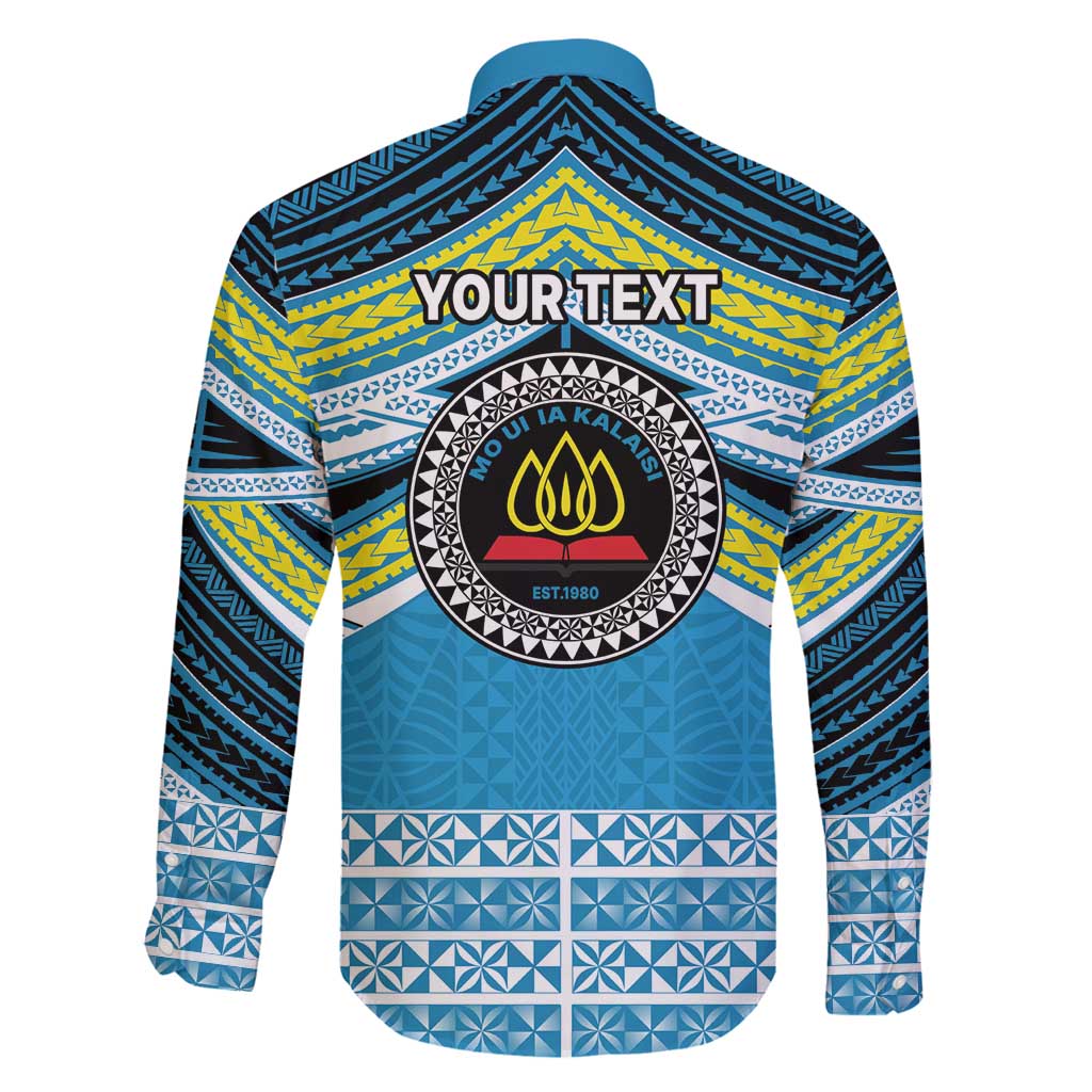 Personalised Tonga Lavengamalie College Family Matching Off Shoulder Maxi Dress and Hawaiian Shirt Polynesian Ngatu Tribal