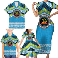 Personalised Tonga Lavengamalie College Family Matching Short Sleeve Bodycon Dress and Hawaiian Shirt Polynesian Ngatu Tribal