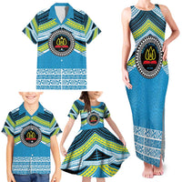 Personalised Tonga Lavengamalie College Family Matching Tank Maxi Dress and Hawaiian Shirt Polynesian Ngatu Tribal