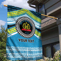 Personalised Tonga Lavengamalie College Garden Flag Polynesian Ngatu Tribal