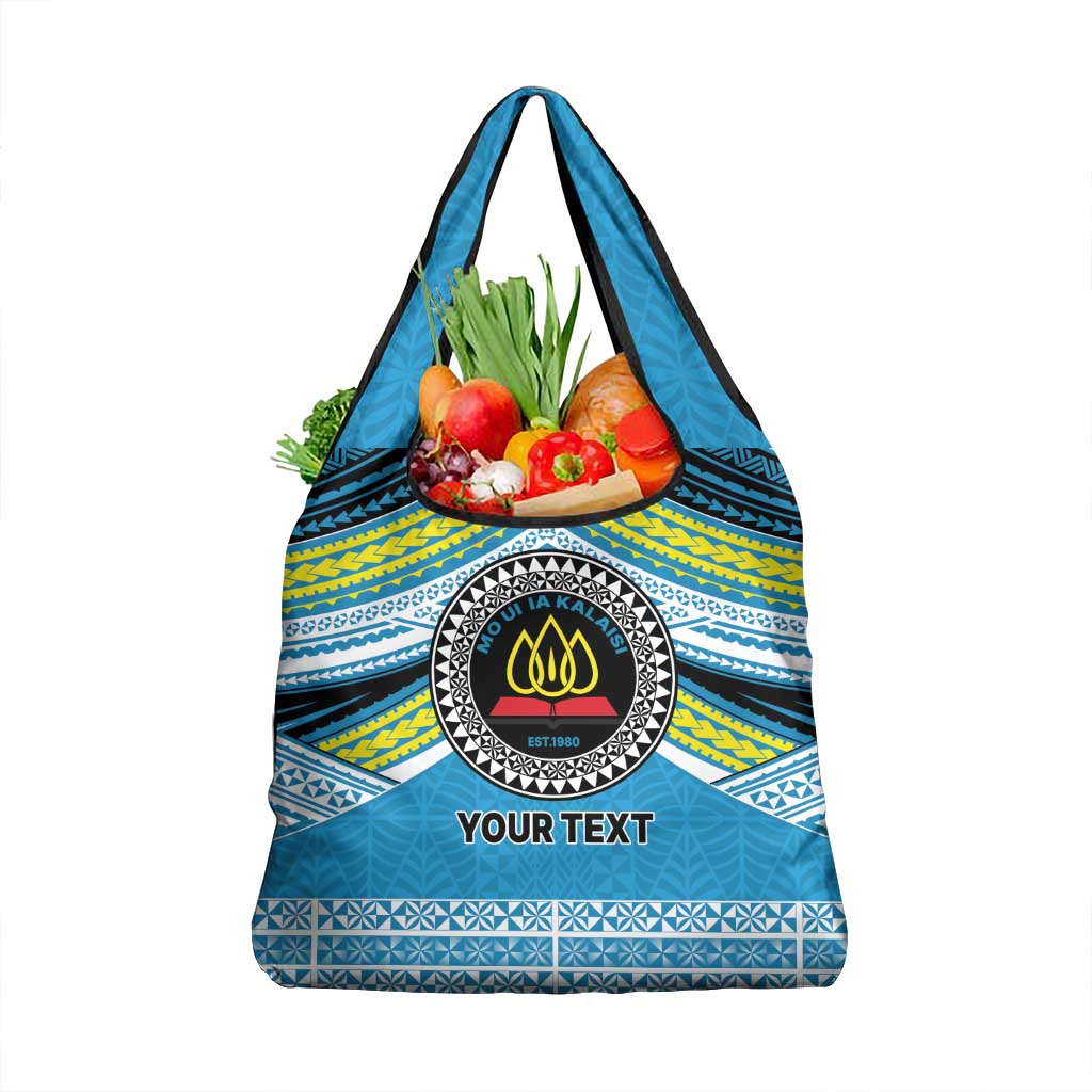 Personalised Tonga Lavengamalie College Grocery Bag Polynesian Ngatu Tribal LT9 1-pack One Size Blue - Polynesian Pride