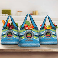 Personalised Tonga Lavengamalie College Grocery Bag Polynesian Ngatu Tribal LT9 3-pack One Size Blue - Polynesian Pride