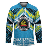 Personalised Tonga Lavengamalie College Hockey Jersey Polynesian Ngatu Tribal LT9 Unisex Blue - Polynesian Pride