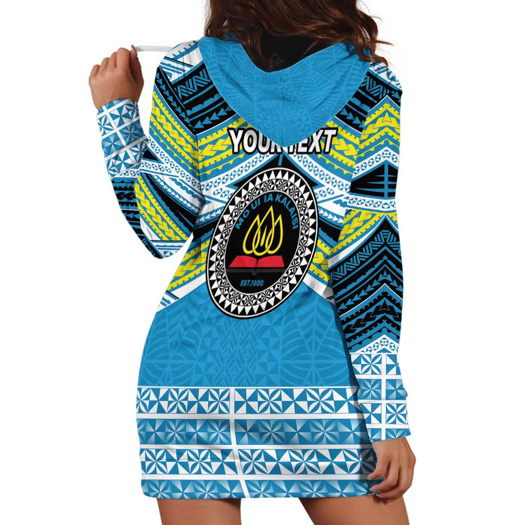 Personalised Tonga Lavengamalie College Hoodie Dress Polynesian Ngatu Tribal