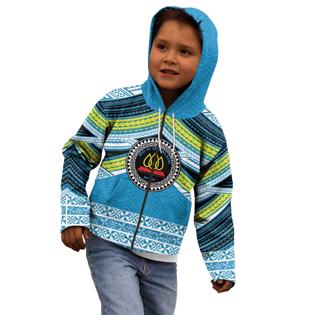 Personalised Tonga Lavengamalie College Kid Hoodie Polynesian Ngatu Tribal