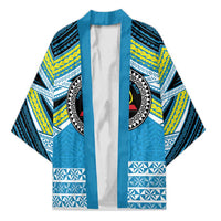 Personalised Tonga Lavengamalie College Kimono Polynesian Ngatu Tribal LT9 Unisex Blue - Polynesian Pride