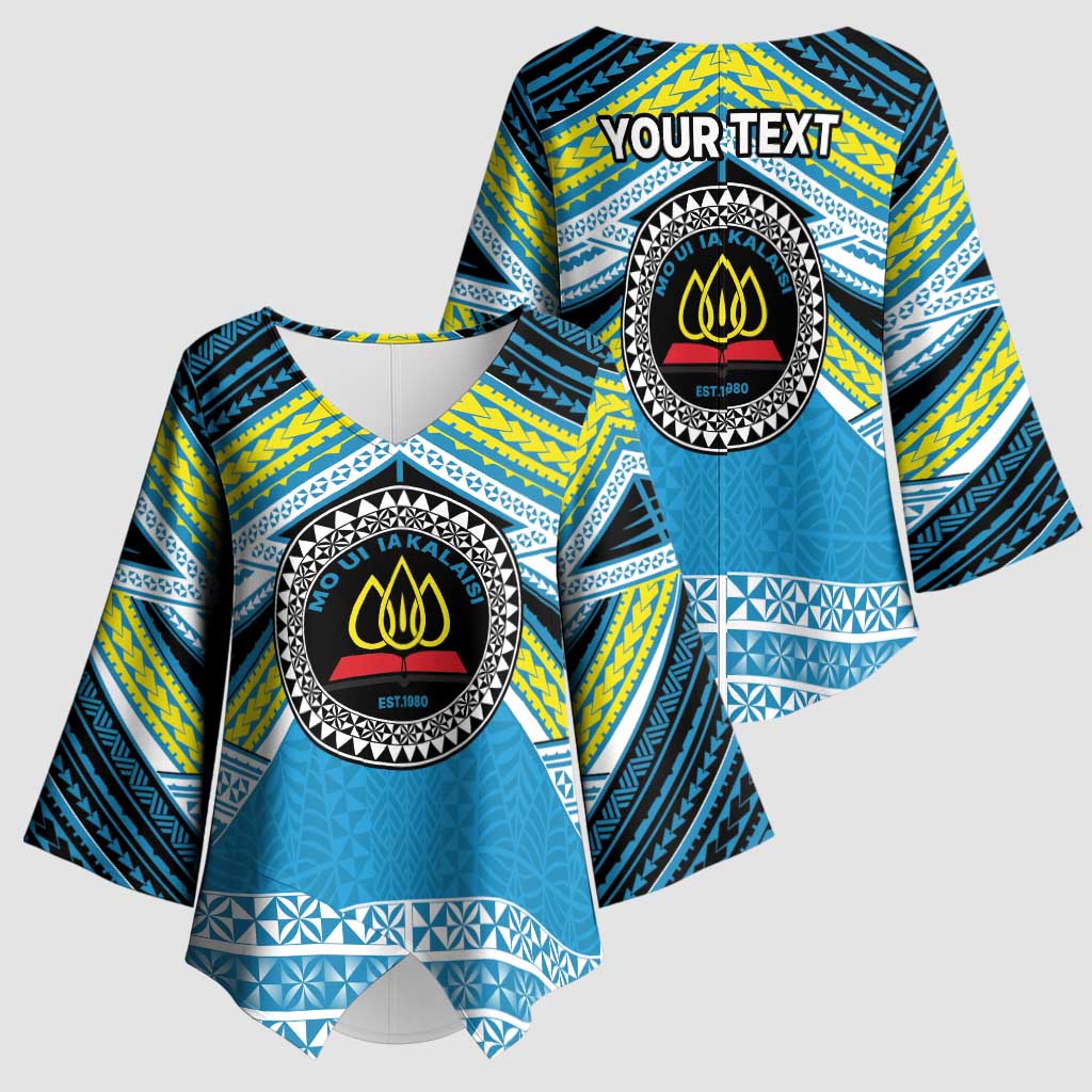 Personalised Tonga Lavengamalie College Kimono Sleeve Blouse Polynesian Ngatu Tribal LT9 - Polynesian Pride