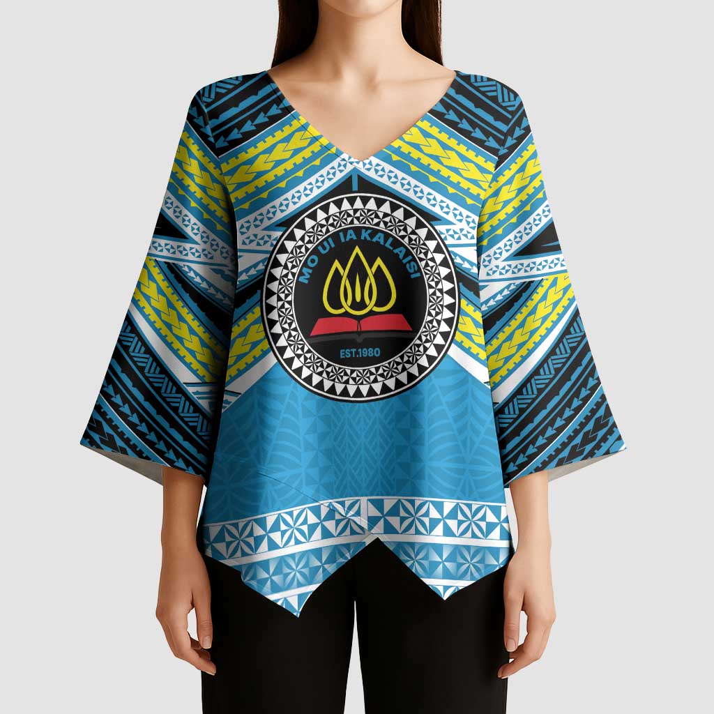 Personalised Tonga Lavengamalie College Kimono Sleeve Blouse Polynesian Ngatu Tribal LT9 - Polynesian Pride