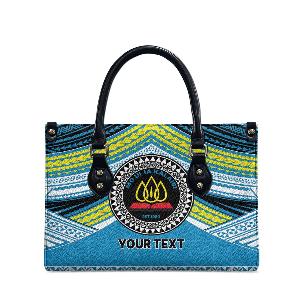 Personalised Tonga Lavengamalie College Leather Bag Polynesian Ngatu Tribal - Polynesian Pride