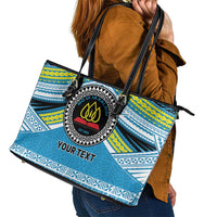 Personalised Tonga Lavengamalie College Leather Tote Bag Polynesian Ngatu Tribal