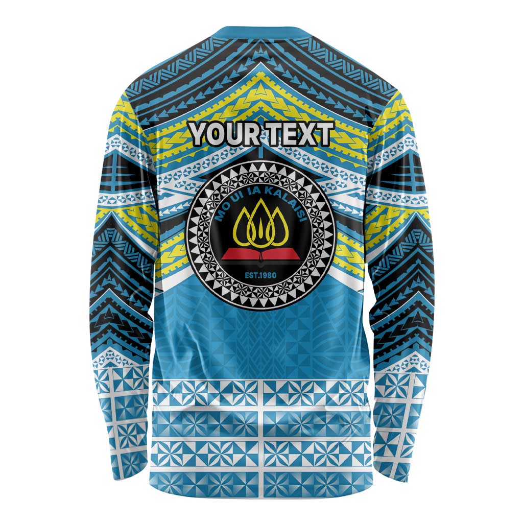 Personalised Tonga Lavengamalie College Long Sleeve Shirt Polynesian Ngatu Tribal LT9 - Polynesian Pride