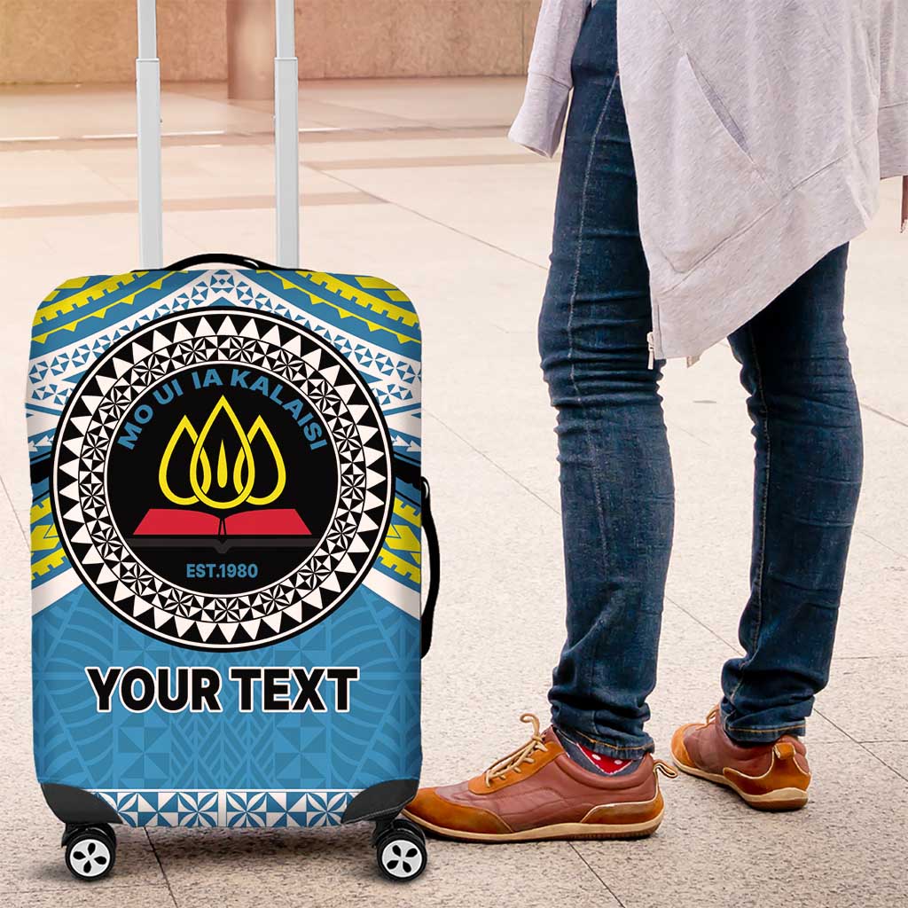 Personalised Tonga Lavengamalie College Luggage Cover Polynesian Ngatu Tribal