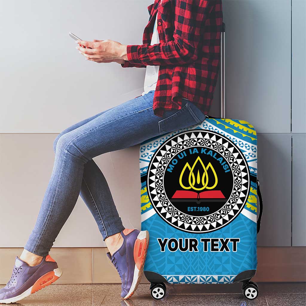 Personalised Tonga Lavengamalie College Luggage Cover Polynesian Ngatu Tribal