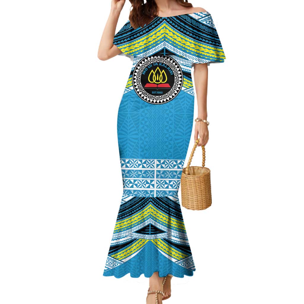 Personalised Tonga Lavengamalie College Mermaid Dress Polynesian Ngatu Tribal