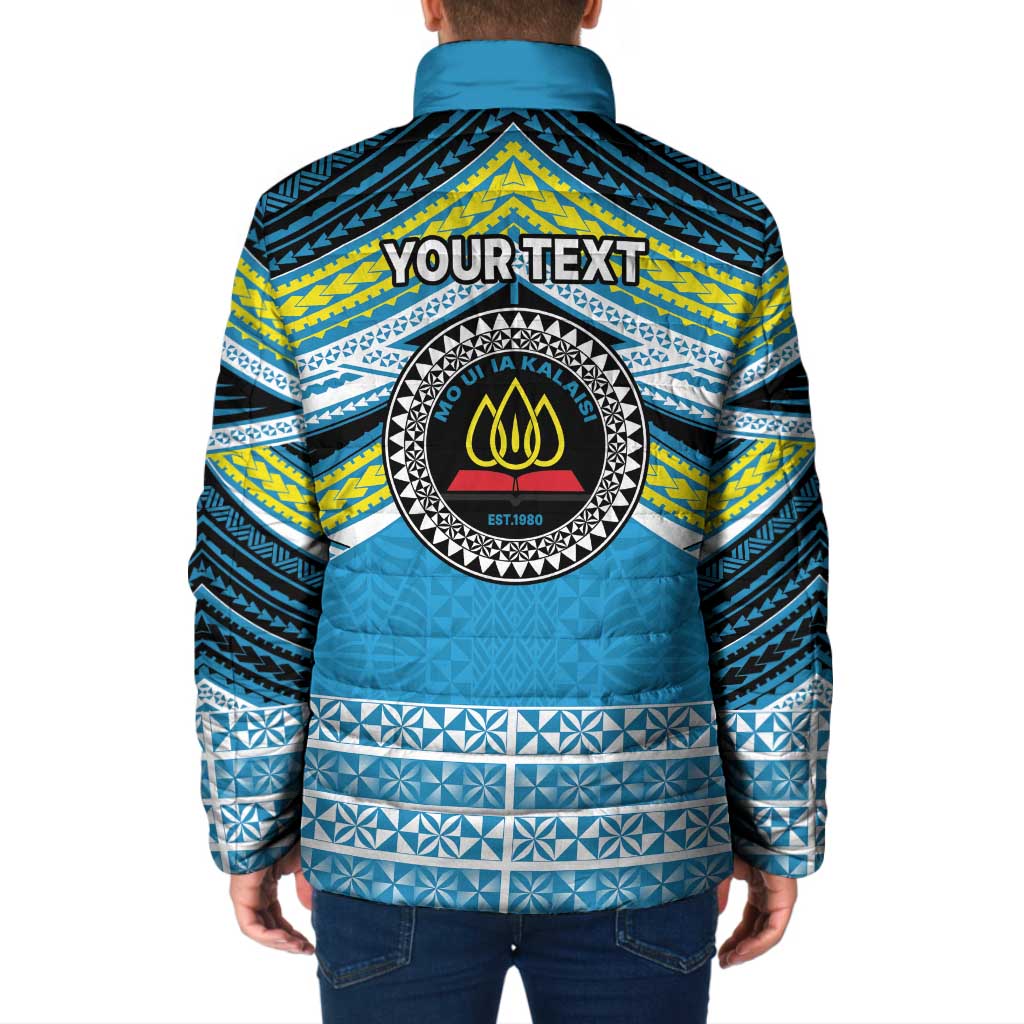 Personalised Tonga Lavengamalie College Padded Jacket Polynesian Ngatu Tribal LT9 - Polynesian Pride