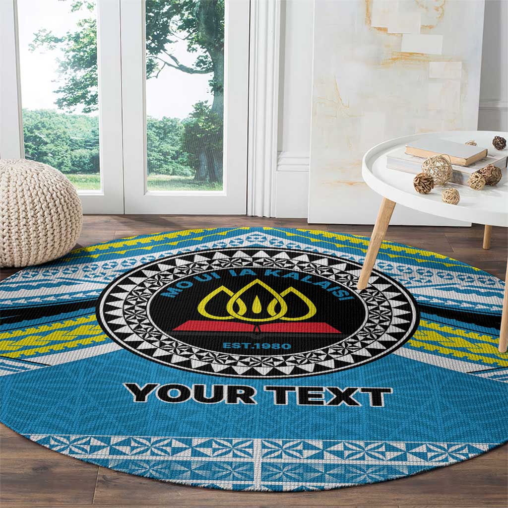 Personalised Tonga Lavengamalie College Round Carpet Polynesian Ngatu Tribal