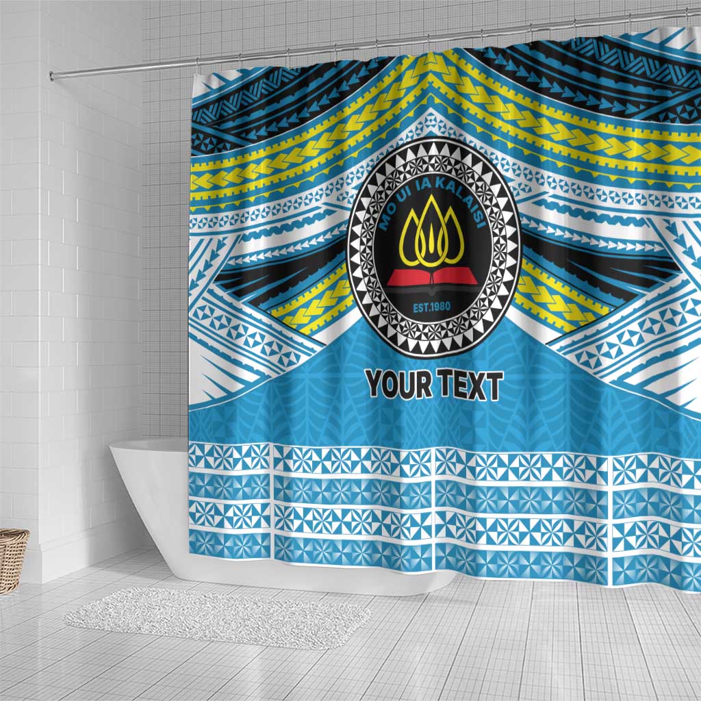 Personalised Tonga Lavengamalie College Shower Curtain Polynesian Ngatu Tribal