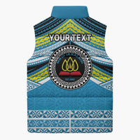 Personalised Tonga Lavengamalie College Sleeveless Puffer Jacket Polynesian Ngatu Tribal LT9 - Polynesian Pride