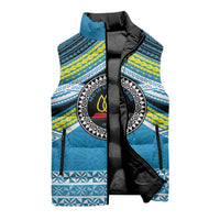 Personalised Tonga Lavengamalie College Sleeveless Puffer Jacket Polynesian Ngatu Tribal LT9 - Polynesian Pride