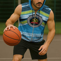 Personalised Tonga Lavengamalie College Sleeveless Zip Hoodie Polynesian Ngatu Tribal - Polynesian Pride