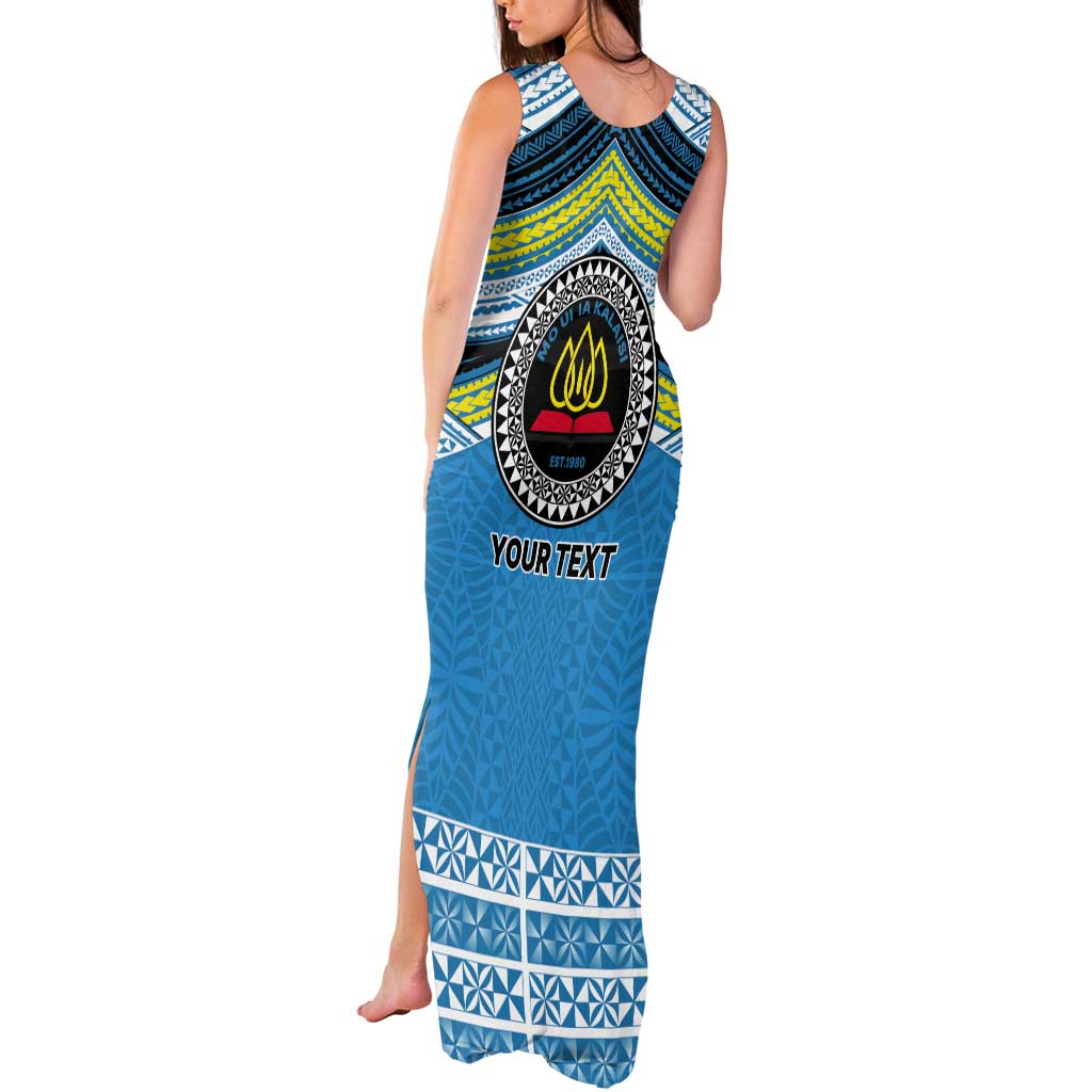 Personalised Tonga Lavengamalie College Tank Maxi Dress Polynesian Ngatu Tribal